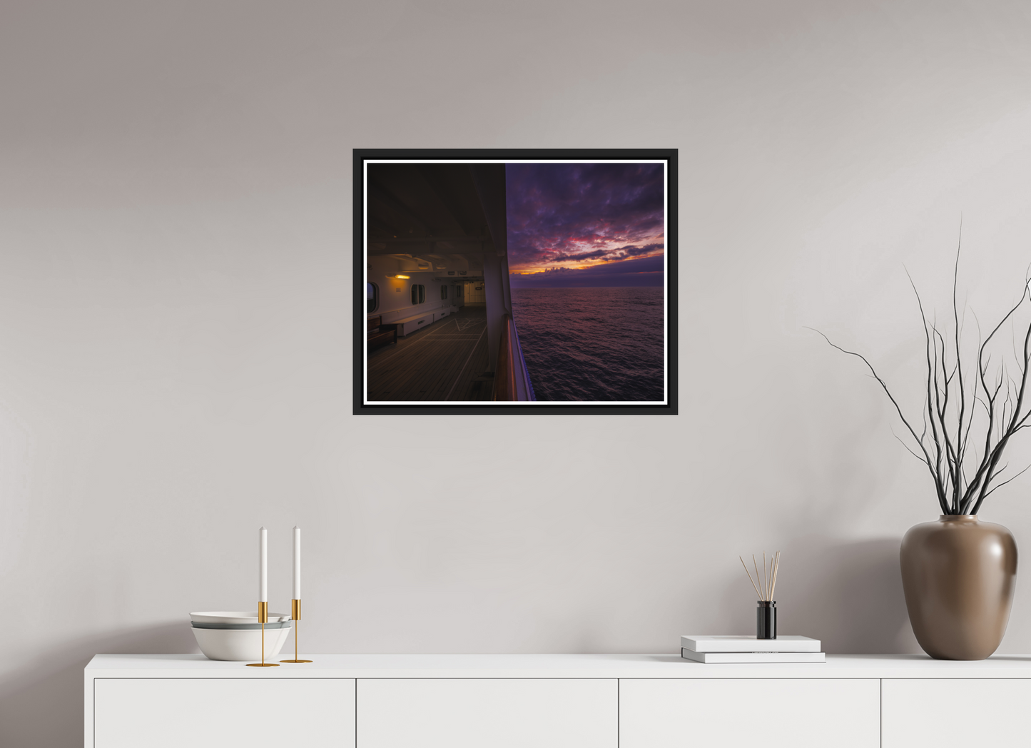 62.5 x 50 cm, Matt Black Frame Bolette on the way to the Azores