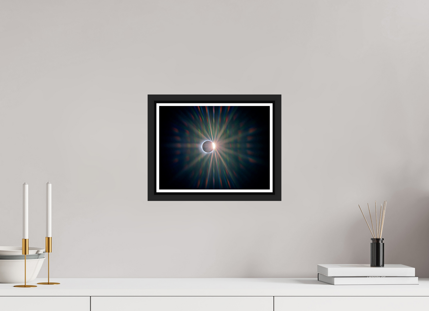28 x 21 cm, Matt Black Frame Diffraction Diamond Ring