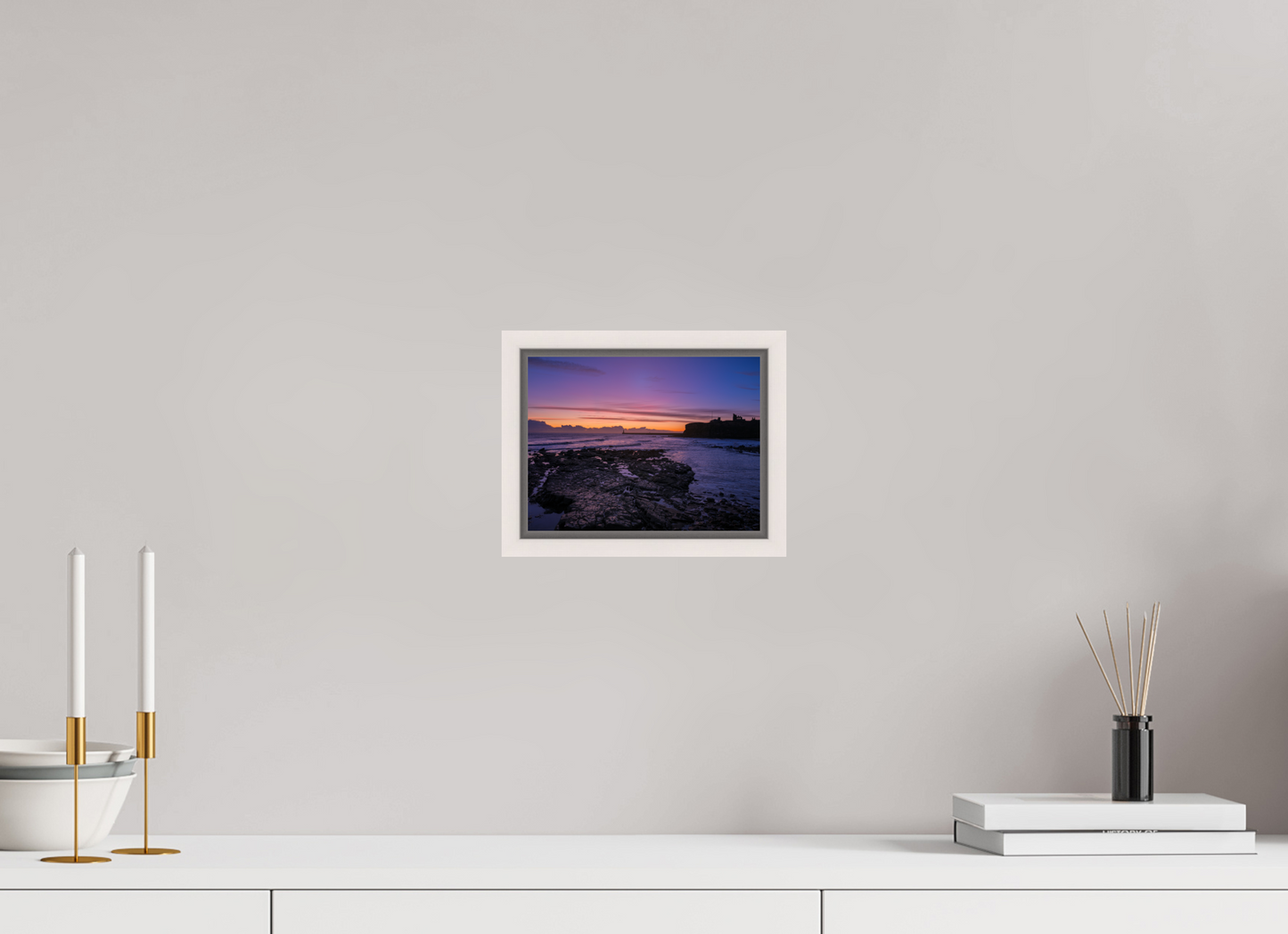 20 x 15 cm, White Frame Dawn on 21st November 25 Tynemouth