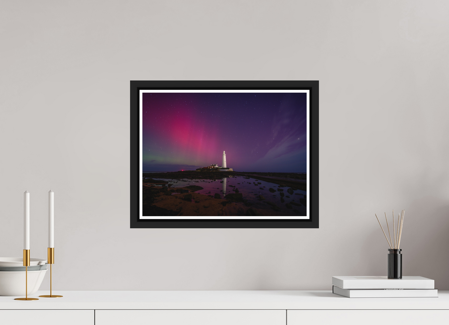 40 x 30 cm, Matt Black Frame Earth at St. Mary's on 12th November