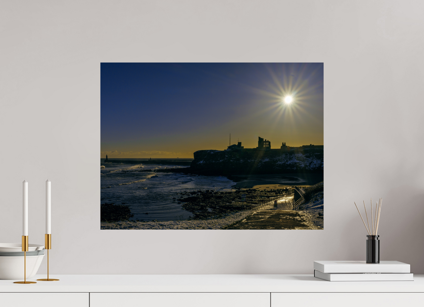 60 x 45 cm, Photo Print On Fuji Crystal DP II Snowy Tynemouth January 4th 2026