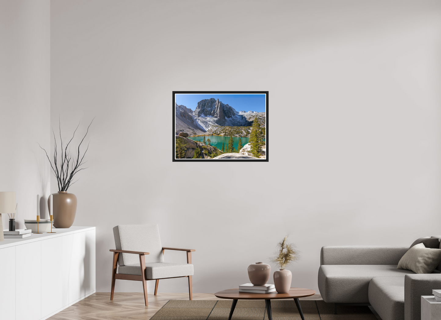 84 x 60 cm, Matt Black Frame Second Lake.