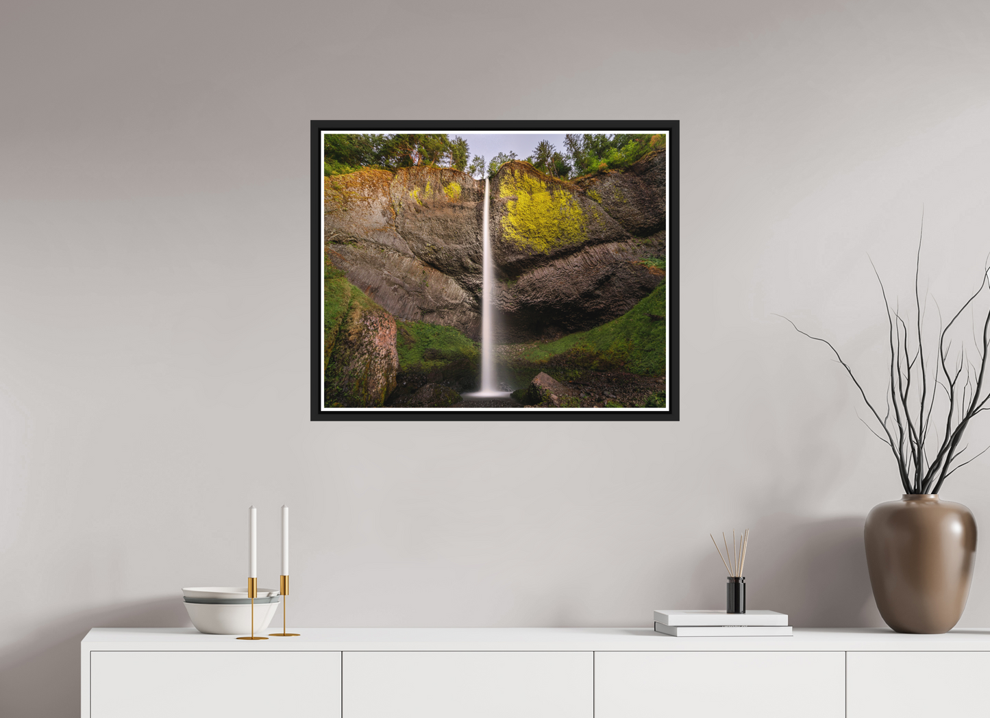 75 x 60 cm, Matt Black Frame Dusk at Latourell Falls
