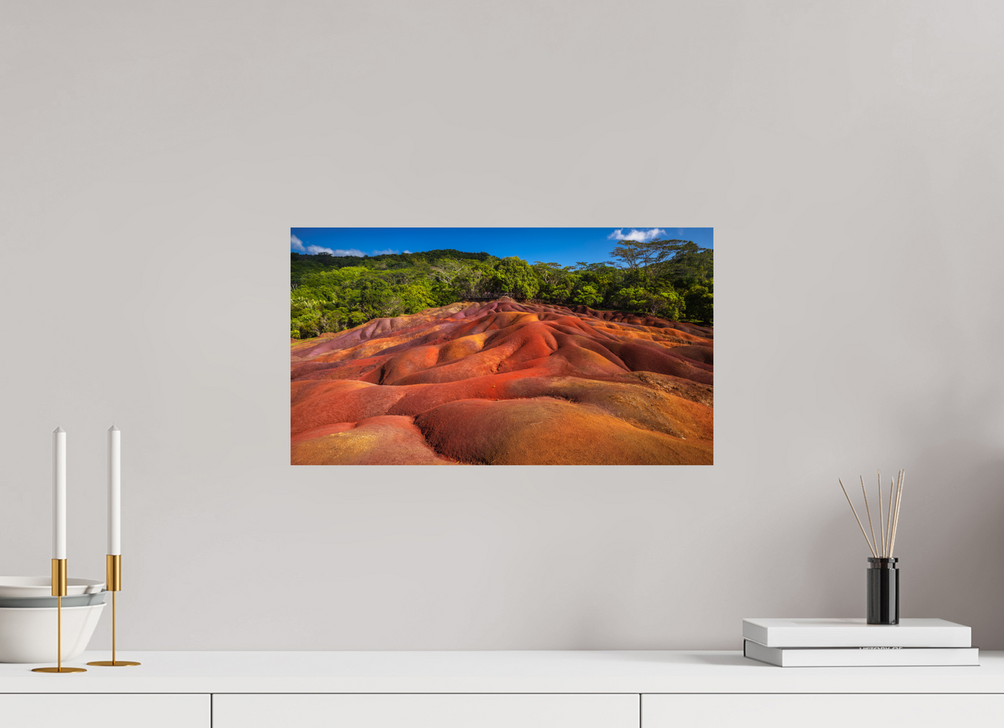 48 x 27 cm, Photo Print On Fuji Crystal DP II Chamarel 7 coloured Earths Geopark