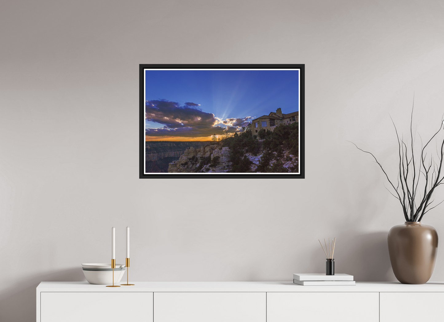 75 x 50 cm, Matt Black Frame North Rim Sunset 2015