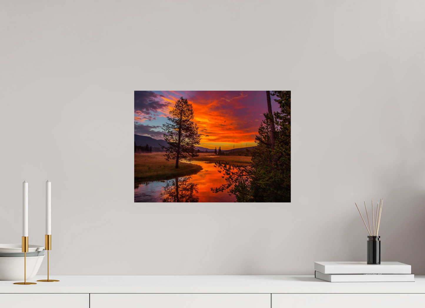 42 x 30 cm, Photo Print On Fuji Crystal DP II Yellowstone Sunrise