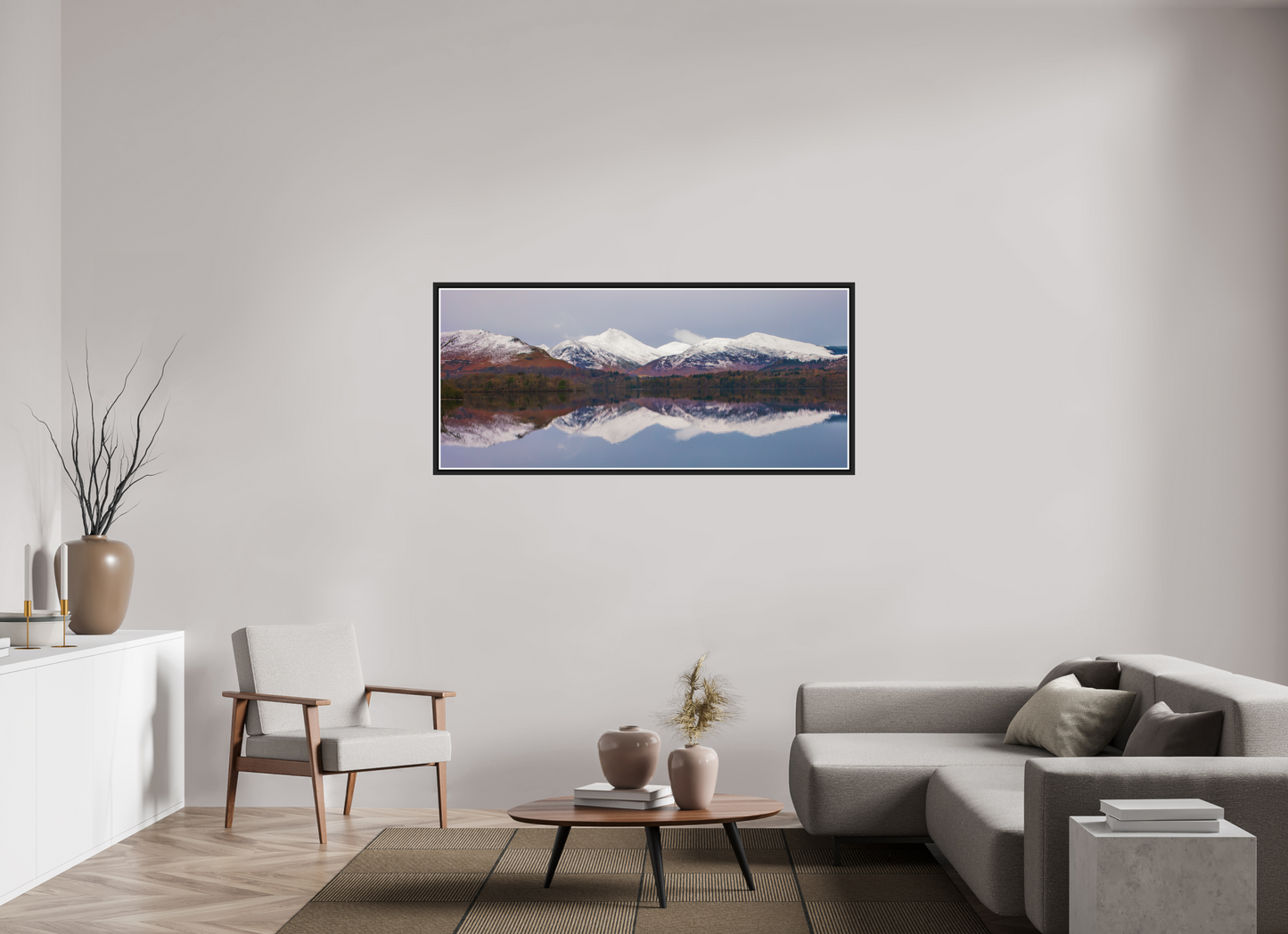 160.8 x 70 cm, Matt Black Frame Derwentwater, January 2018