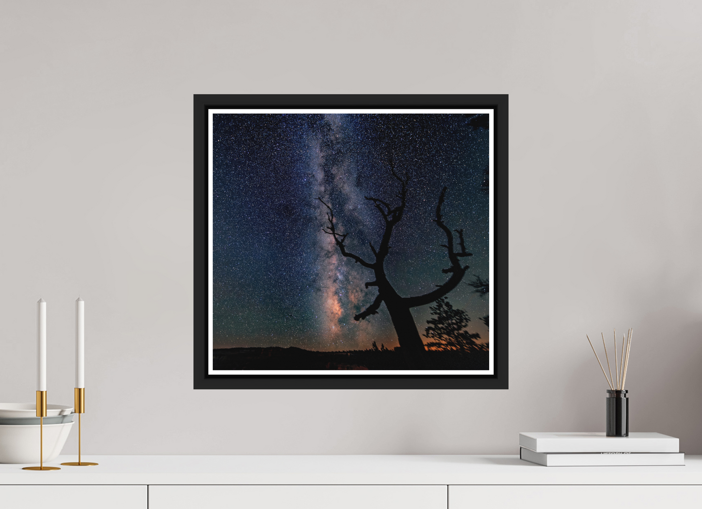 43.1 x 40 cm, Matt Black Frame Bryce Canyon Milky Way