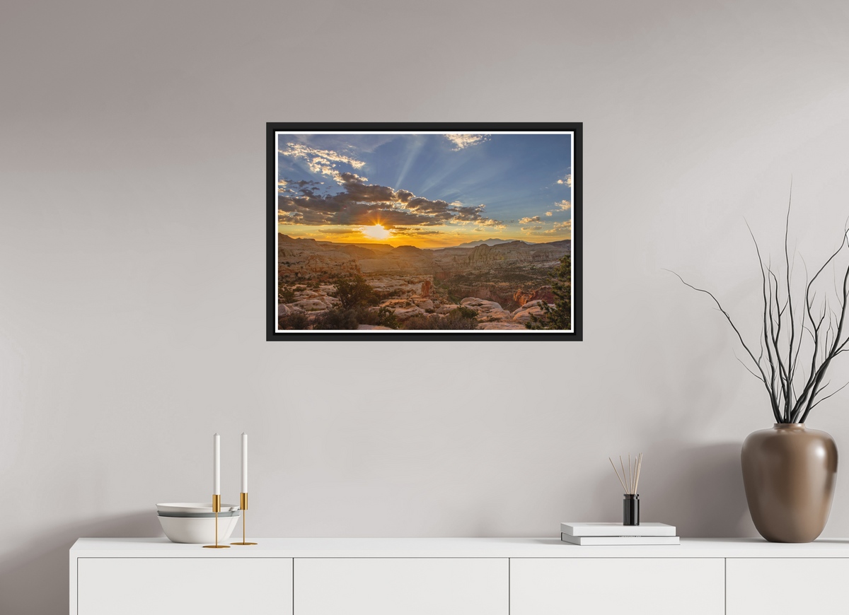 75 x 50 cm, Matt Black Frame Capitol reef Sunrise