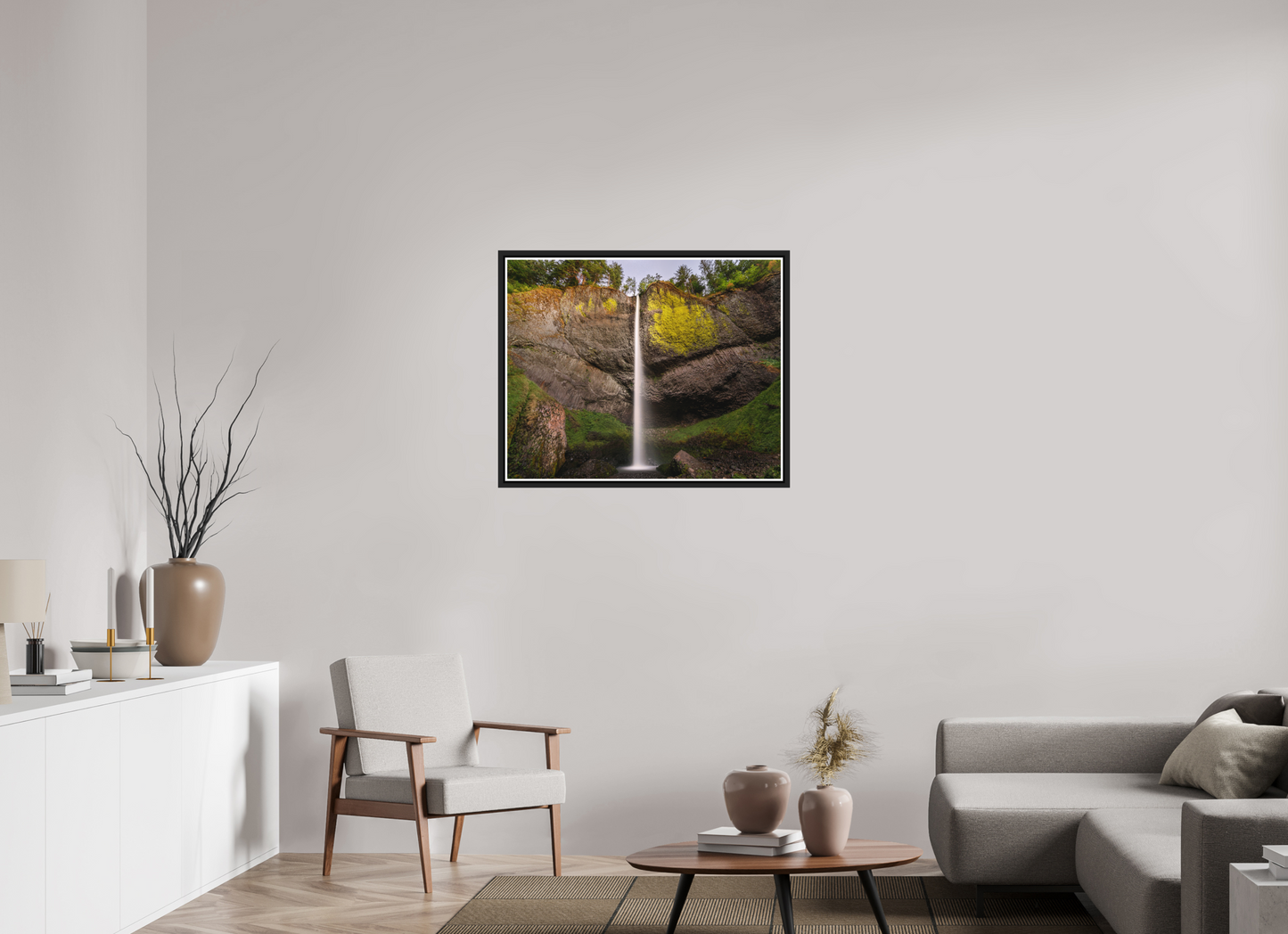 87.5 x 70 cm, Matt Black Frame Dusk at Latourell Falls