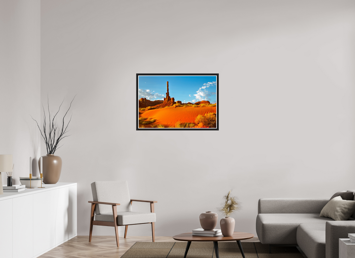 90 x 60 cm, Matt Black Frame The Totem Pole, Monument Valley