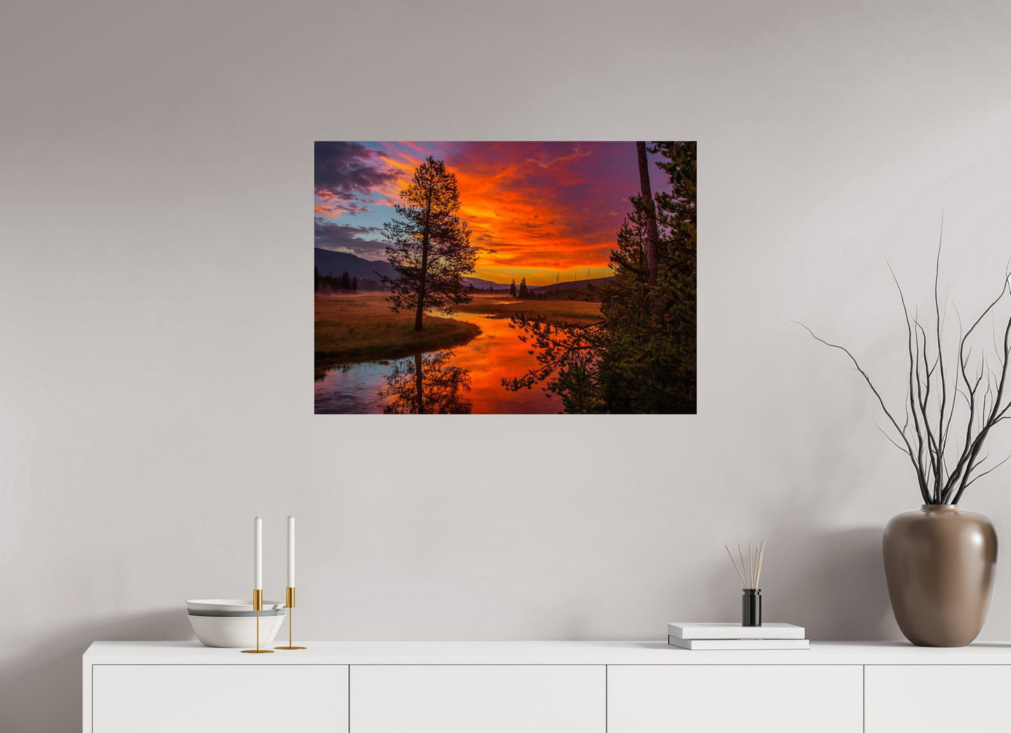 84 x 60 cm, Photo Print On Fuji Crystal DP II Yellowstone Sunrise