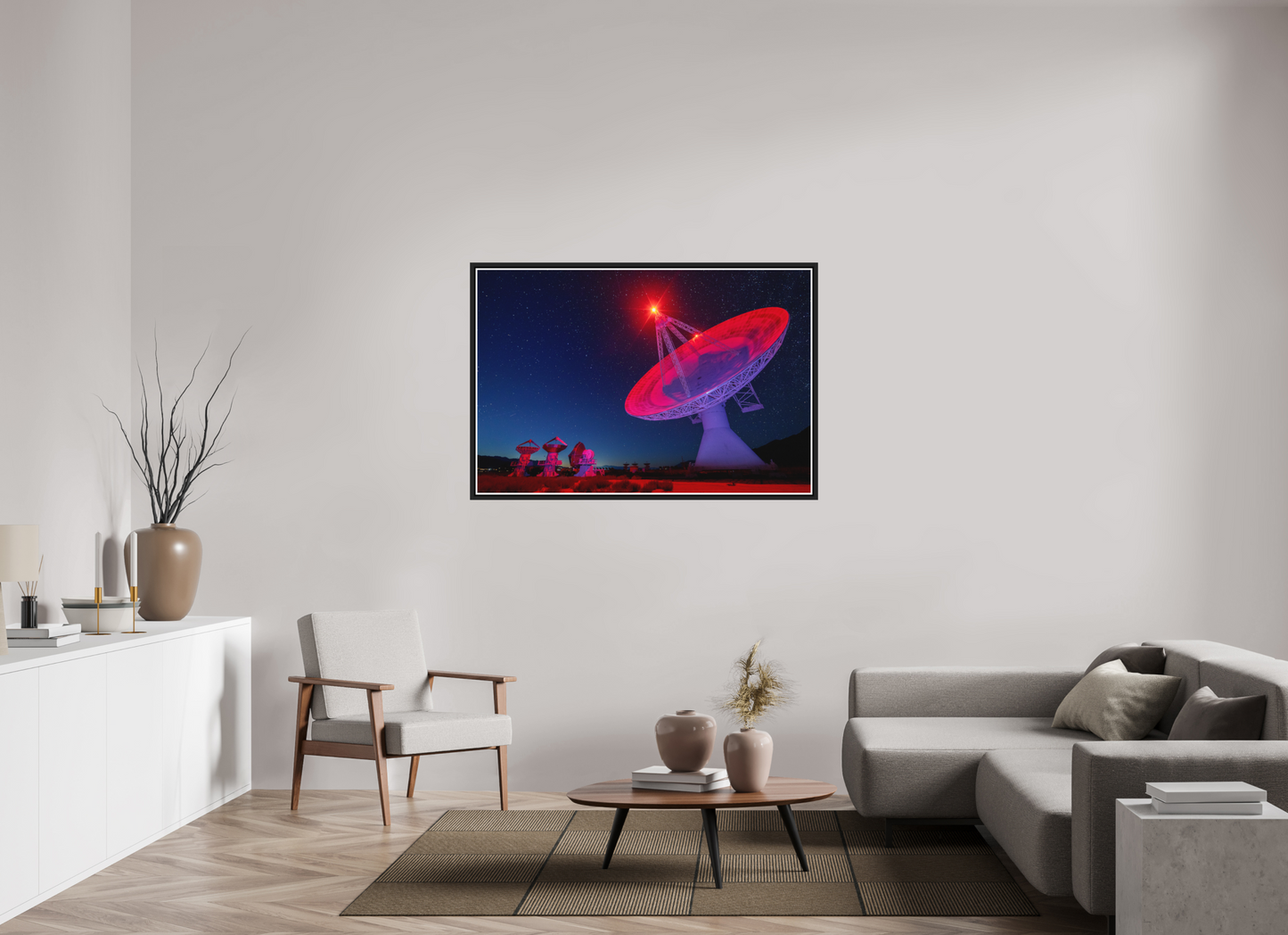 135 x 90 cm, Matt Black Frame Owens Valley Radio Telescope