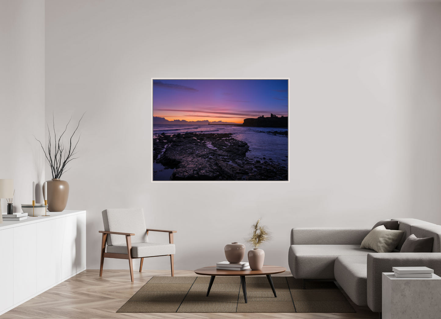 160 x 120 cm, White Frame Dawn on 21st November 25 Tynemouth