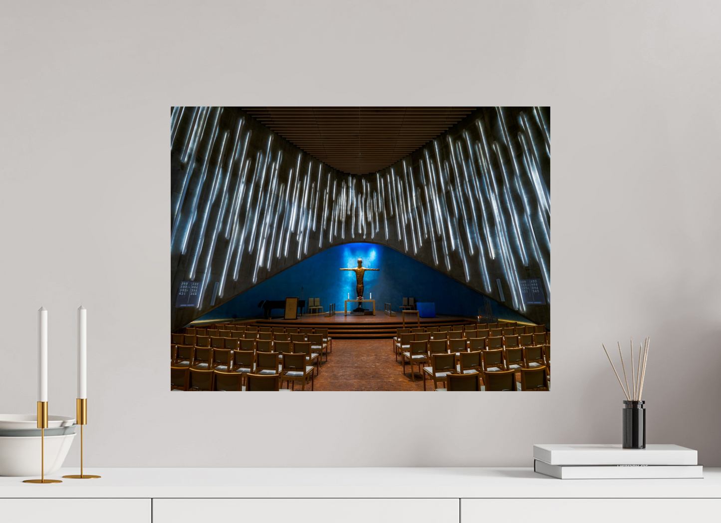 60 x 45 cm, Photo Print On Fuji Crystal DP II Northern Lights Cathedral, Alta