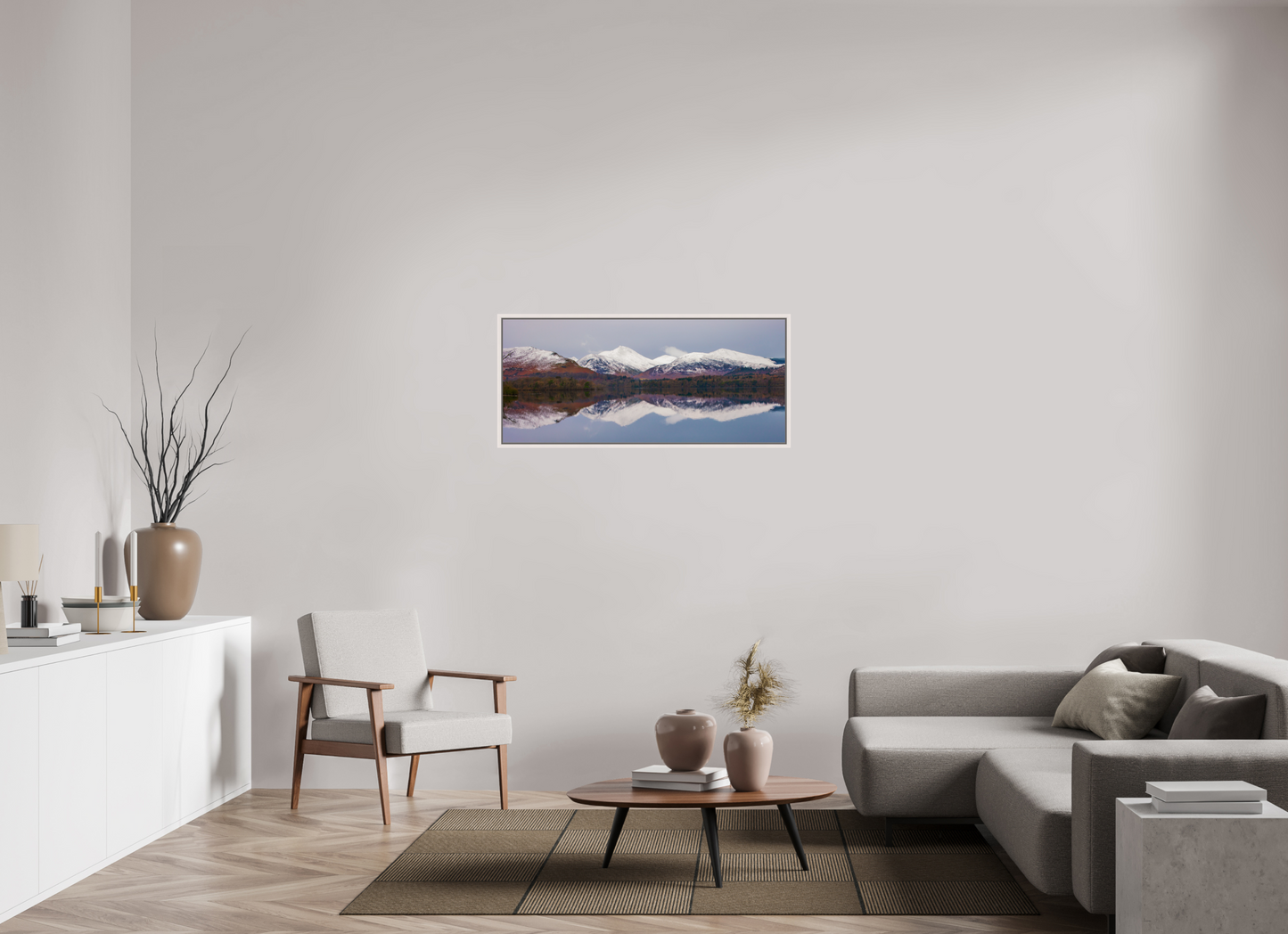 114.8 x 50 cm, White Frame Derwentwater, January 2018
