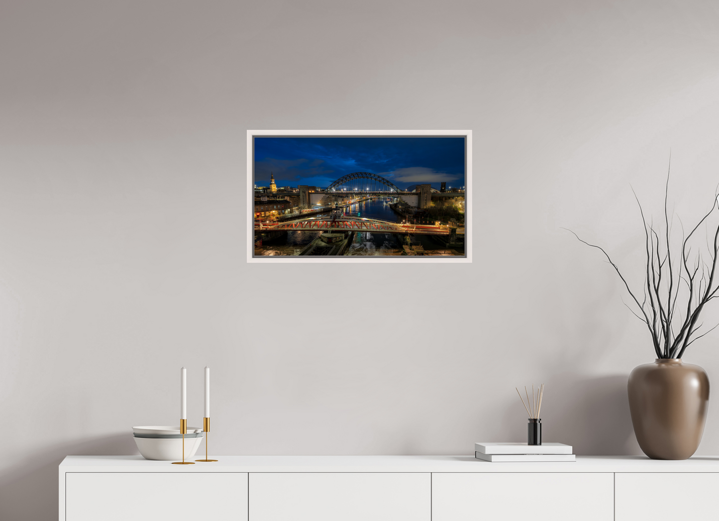64 x 36 cm, White Frame New Year 2025