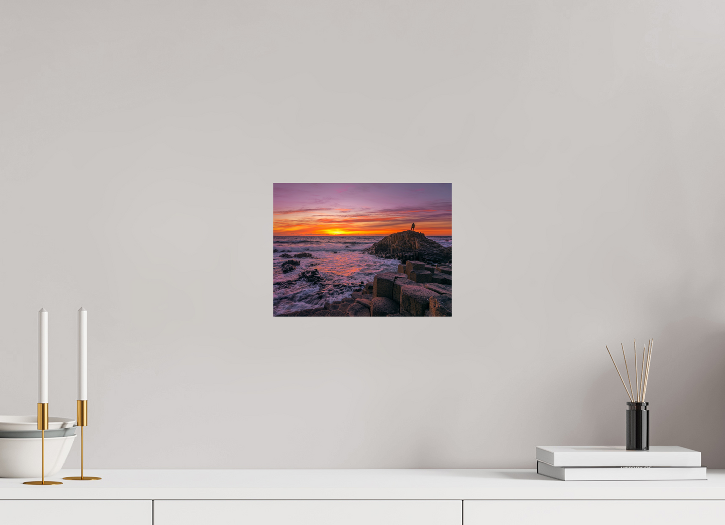 28 x 21 cm, Photo Print On Fuji Crystal DP II Sunset at the Giants Causeway