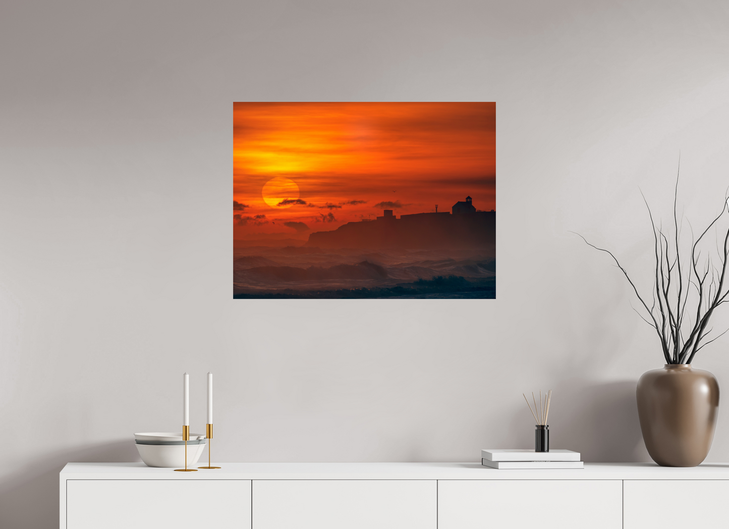 80 x 60 cm, Photo Print On Fuji Crystal DP II January Sunrise. Seaton Sluice