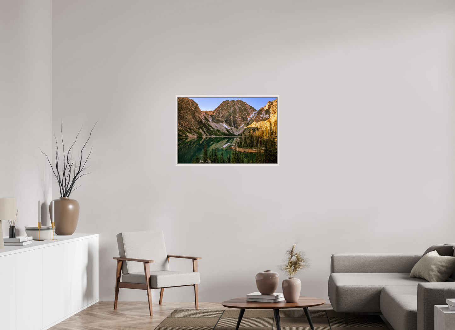 90 x 60 cm, White Frame Colchuck Lake