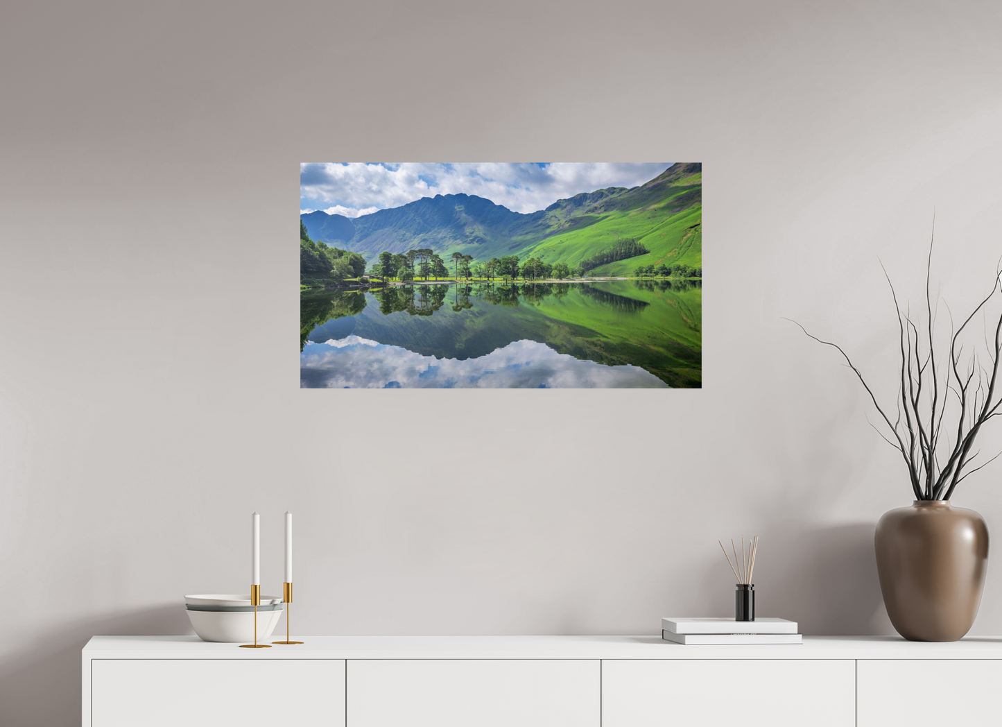 88.9 x 50 cm, Photo Print On Fuji Crystal DP II Buttermere Summer reflections