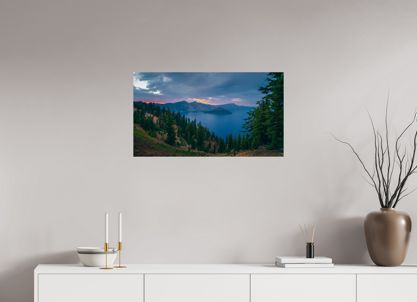 80 x 45 cm, Photo Print On Fuji Crystal DP II Crater Lake After Sunset