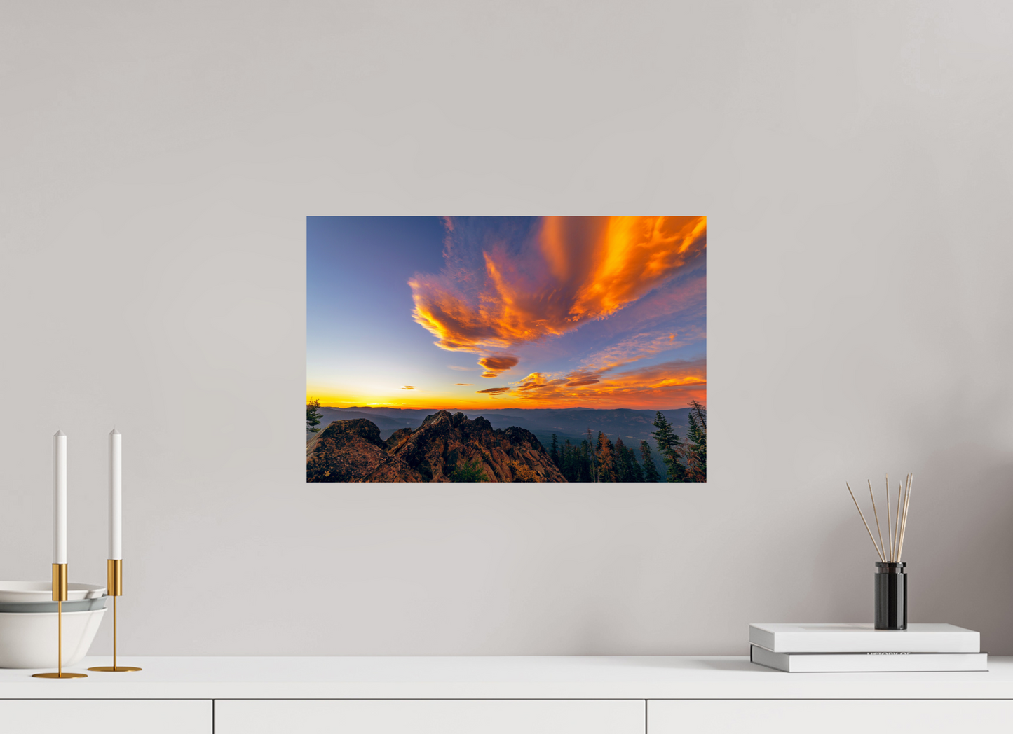 45 x 30 cm, Photo Print On Fuji Crystal DP II Mills Peak Sunset