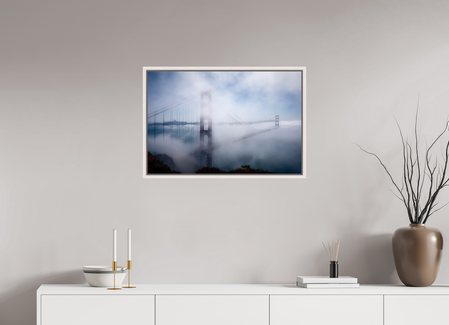 75 x 50 cm, White Frame Golden Gate, Summer 2017