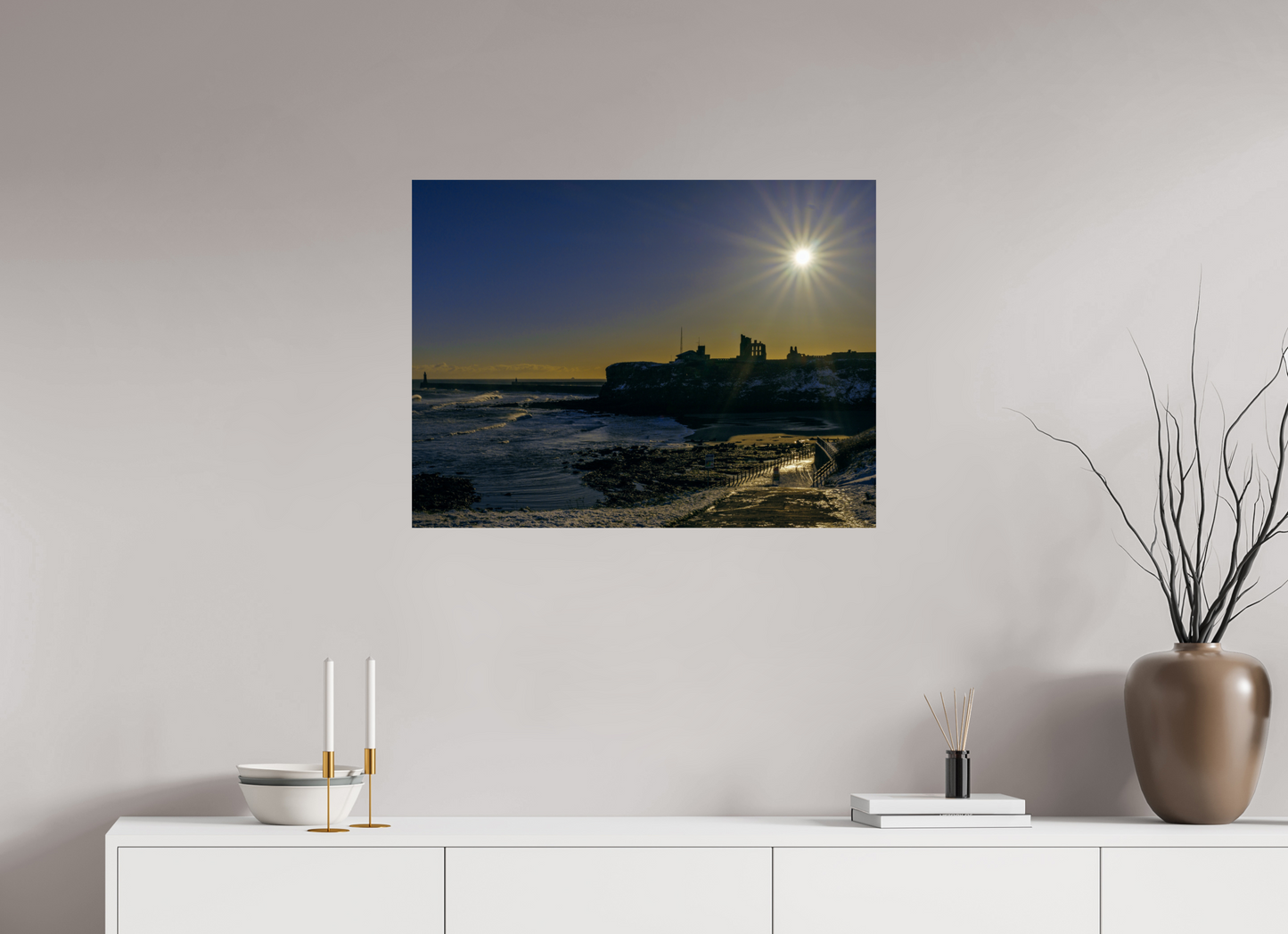 80 x 60 cm, Photo Print On Fuji Crystal DP II Snowy Tynemouth January 4th 2026