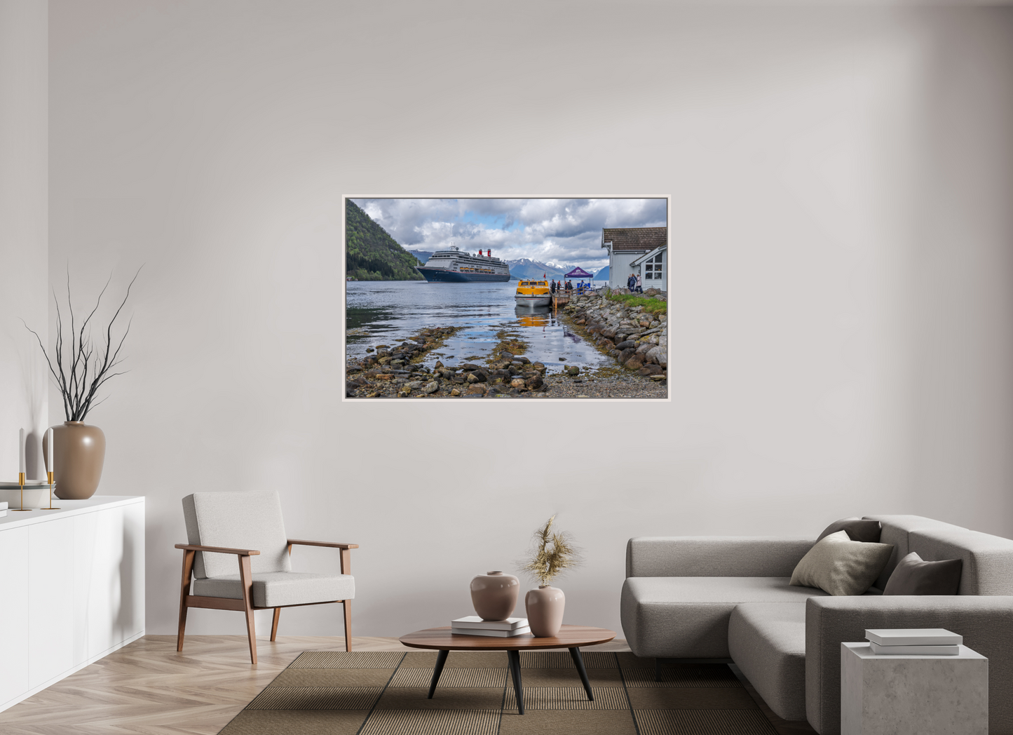 161.4 x 100 cm, White Frame Borealis in Olden