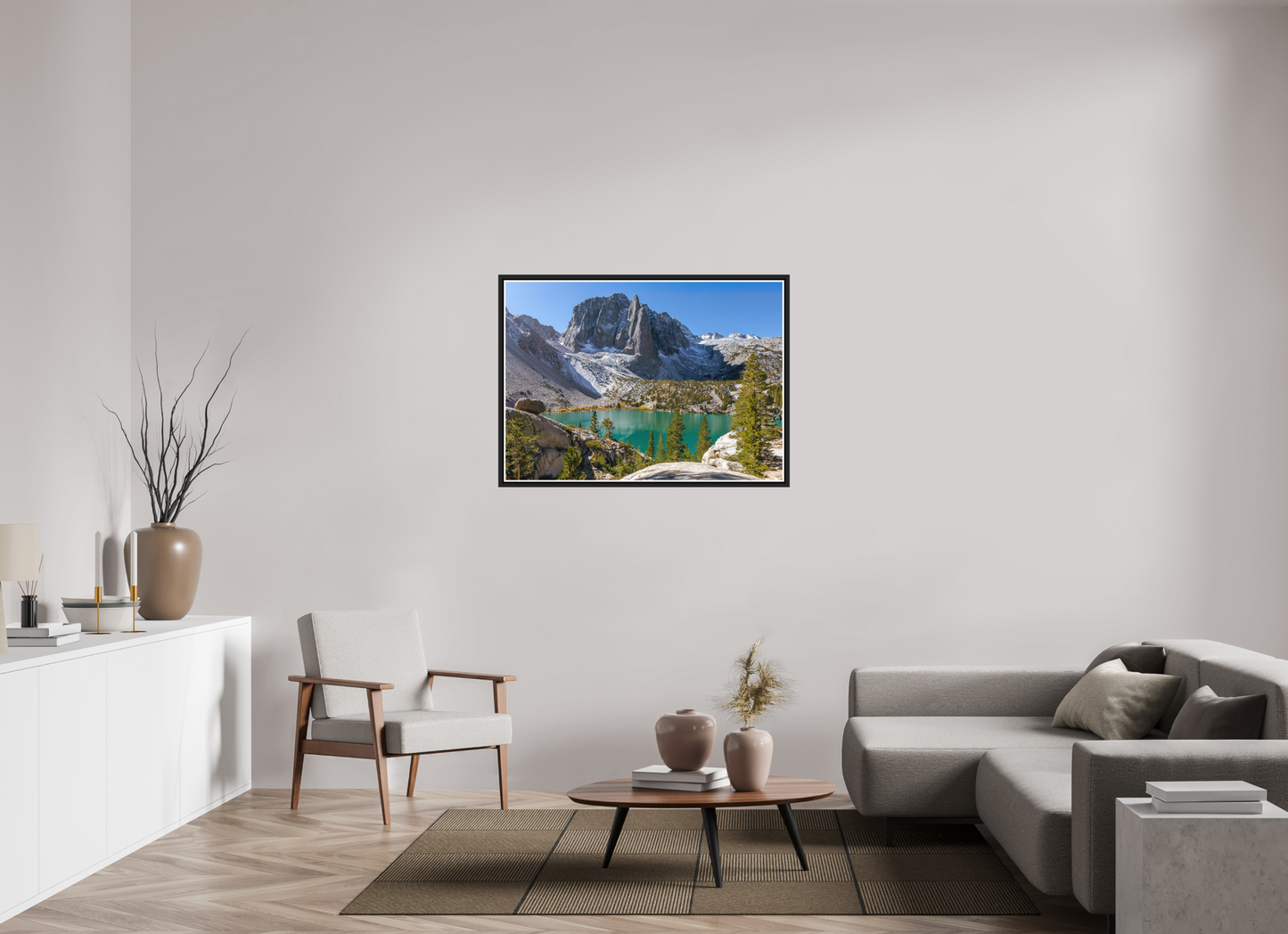 112 x 80 cm, Matt Black Frame Second Lake.