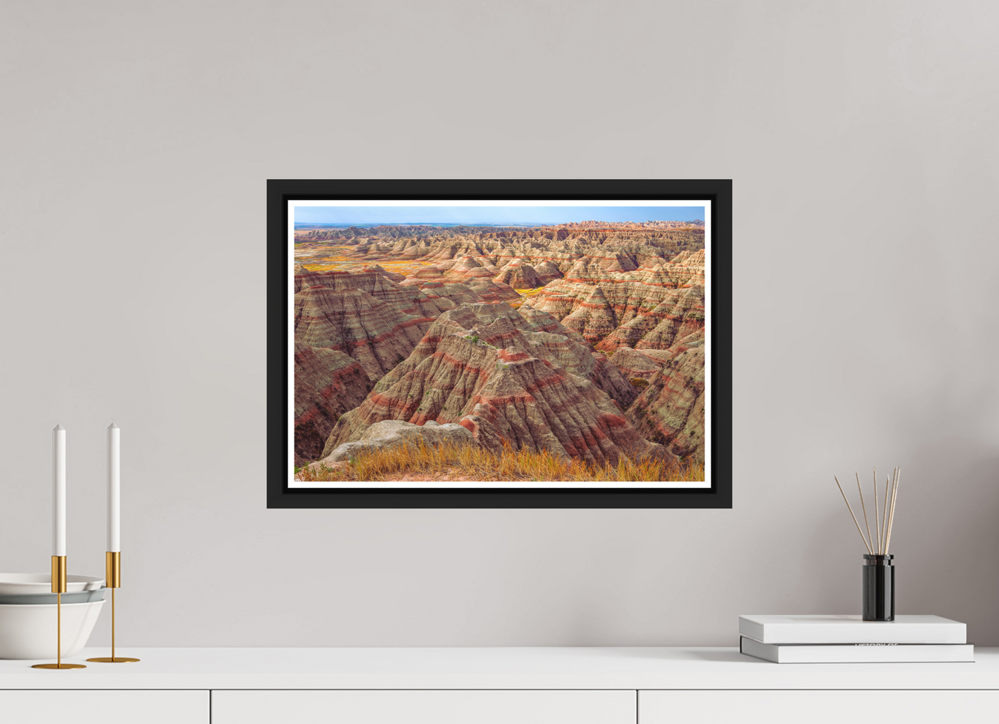 45 x 30 cm, Matt Black Frame Badlands National Park, South Dakota