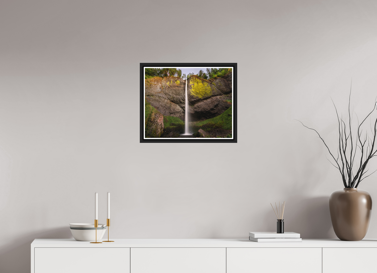 50 x 40 cm, Matt Black Frame Dusk at Latourell Falls