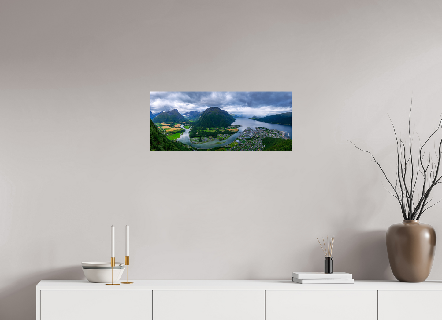 71 x 30 cm, Photo Print On Fuji Crystal DP II Andalsnes View from the Rampestreken