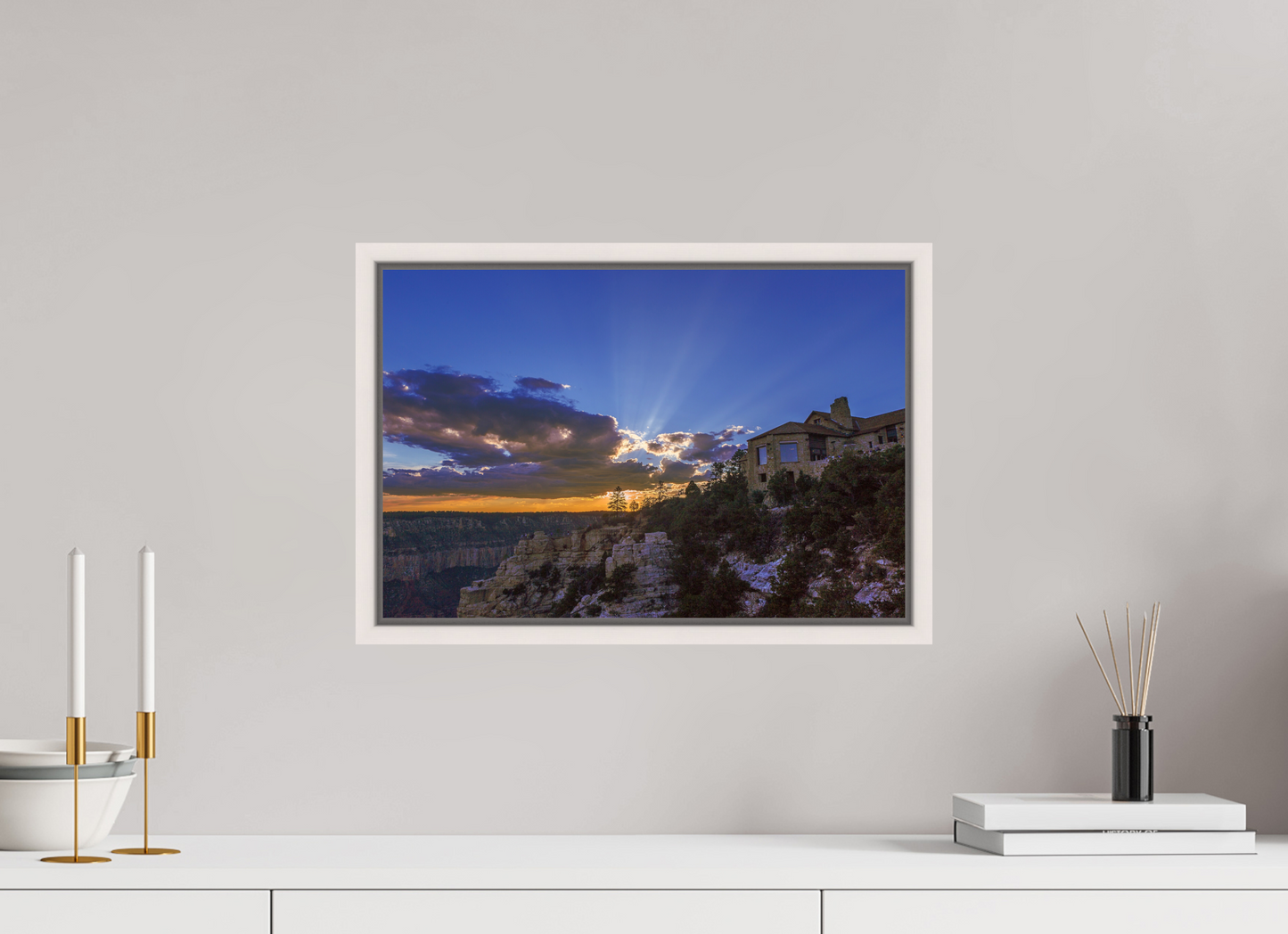 45 x 30 cm, White Frame North Rim Sunset 2015