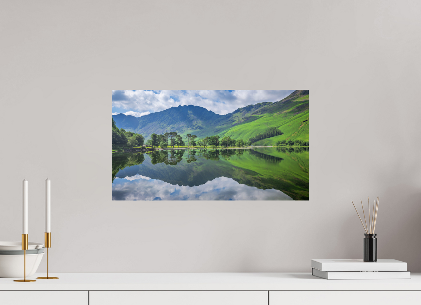 53.3 x 30 cm, Photo Print On Fuji Crystal DP II Buttermere Summer reflections
