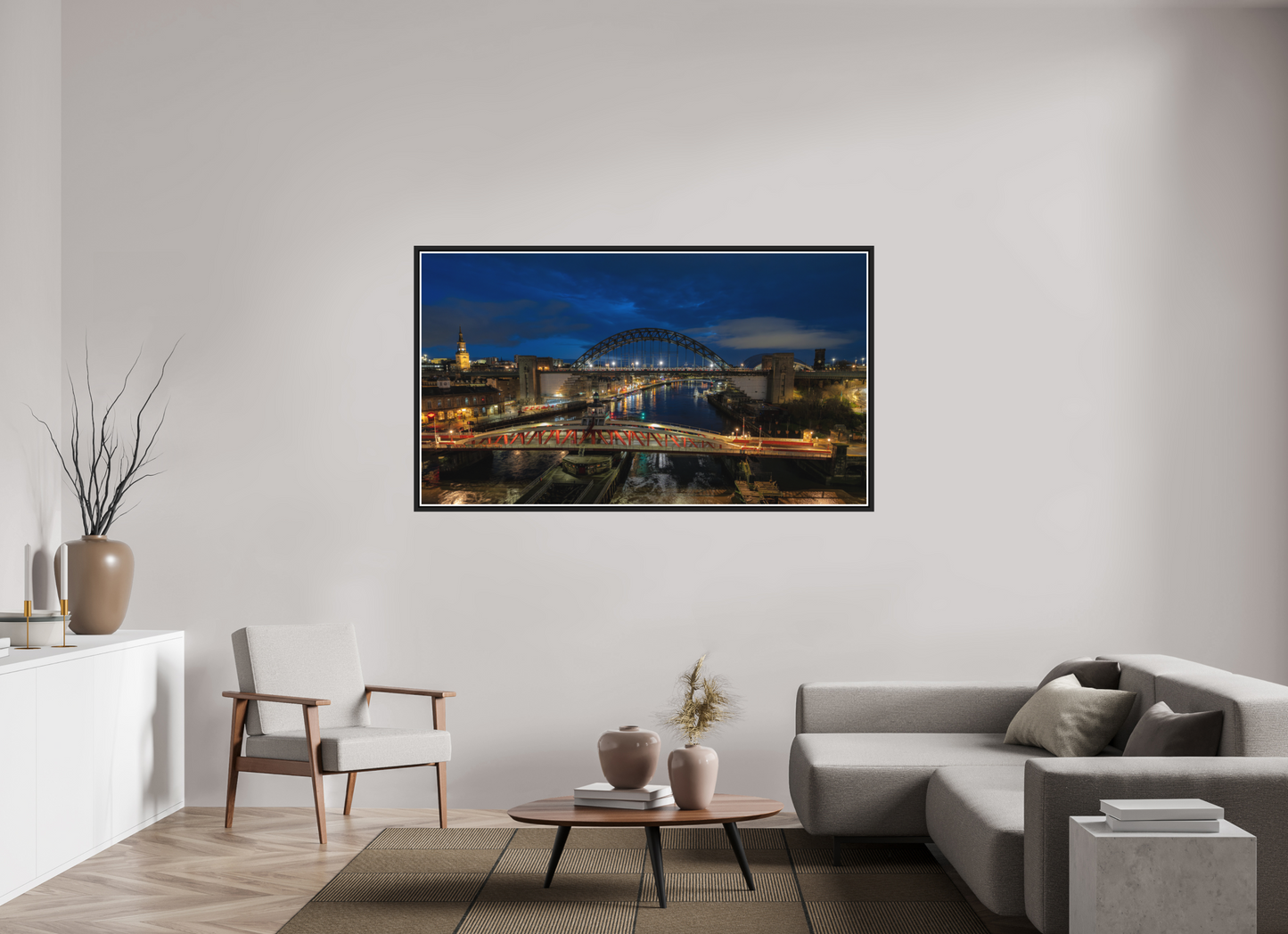 176 x 99 cm, Matt Black Frame New Year 2025