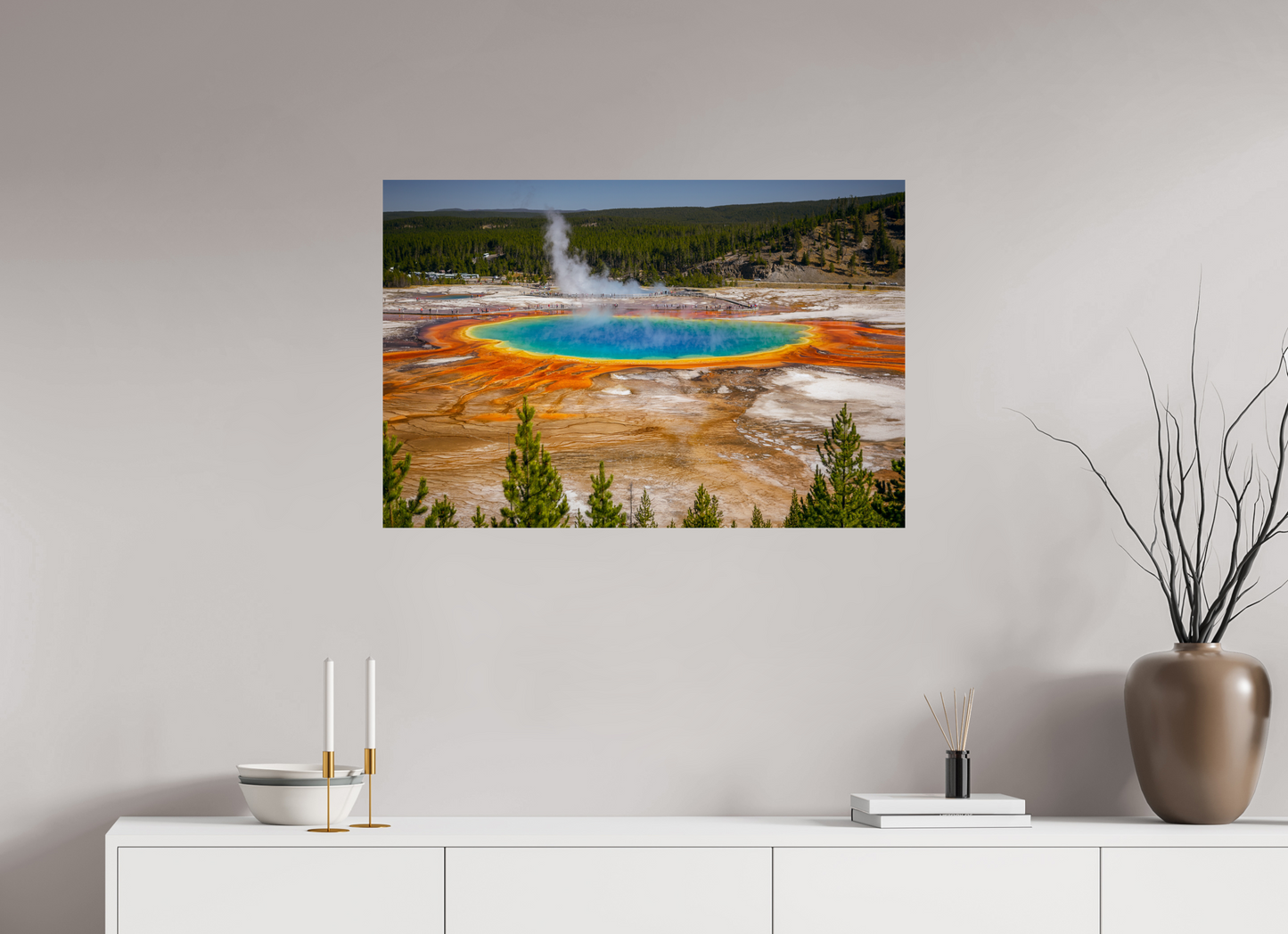 90 x 60 cm, Photo Print On Fuji Crystal DP II The Grand Prismatic Spring, Yellowstone