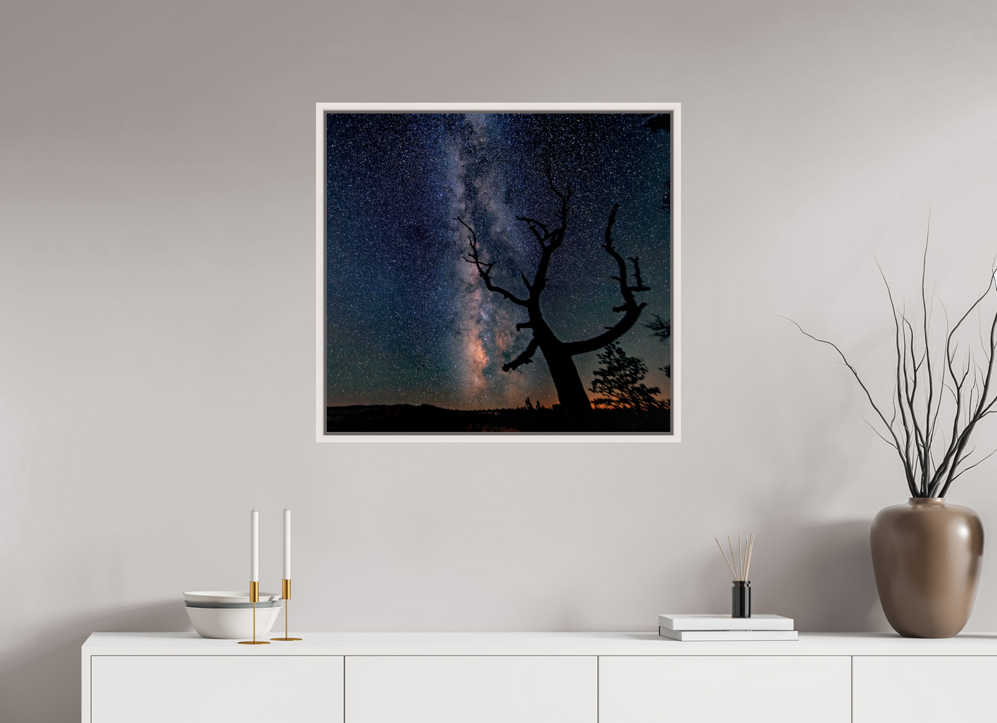 75.5 x 70 cm, White Frame Bryce Canyon Milky Way