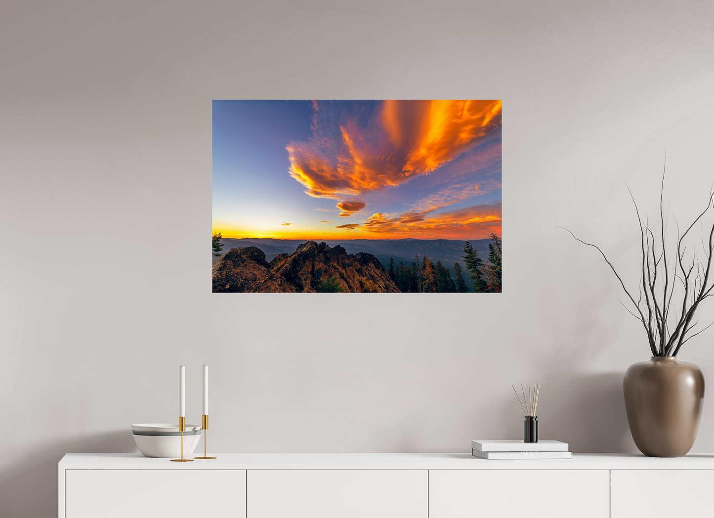 90 x 60 cm, Photo Print On Fuji Crystal DP II Mills Peak Sunset